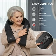 MARNUR Neck and Shoulder Massager, 3D Deep Tissue Kneading Shiatsu Massager with Heat, Black