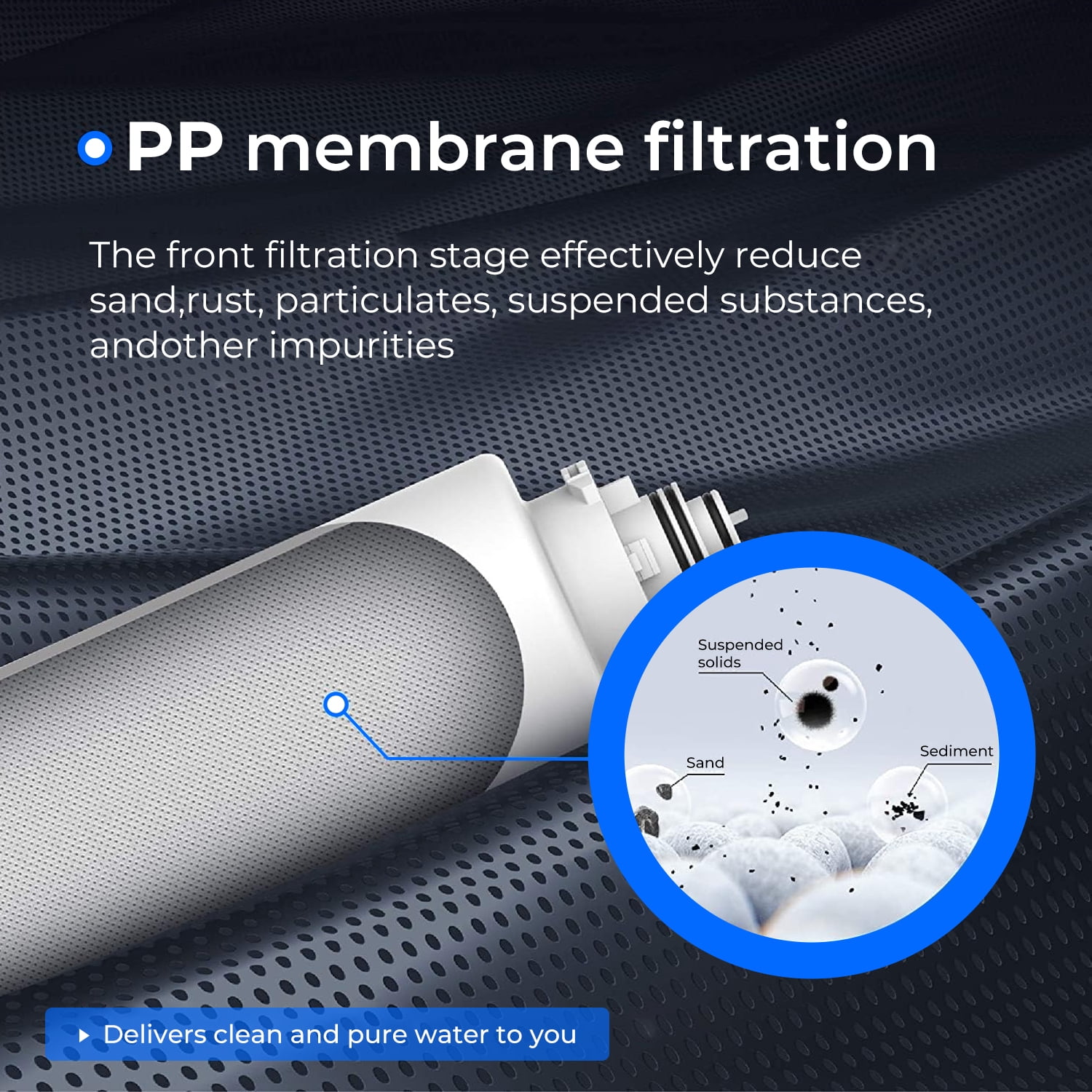 Waterdrop TSPP Under Sink Sediment Water Filter, Replacement TSU-W 3-Stage Ultra-Filtration Under Sink Water Filter System, 1 Pack