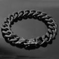 thumbnail image 5 of QQTDFG 13/15mm 7"-11" Cool MENS Chain Bracelet Stainless Steel Curb Cuban Link Bangle-8.5 inch-15mm-Black, 5 of 6
