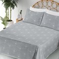 thumbnail image 3 of Ambesonne Art Deco Fitted & Flat Sheet with Shams 4 Pcs Set, Grey White Classic Scales, King, Grey and White, 3 of 5