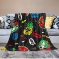 thumbnail image 6 of Cartoon Funny Fruits Dance Fleece Soft Throw Blanket Cool Pineapple Air Conditioning Blankets Lightweight Flannel Plush Fuzzy for Sofa Couch Bed Livingroom Chair Car Travel 50X60 in, 6 of 6