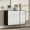 Black&White, variant on Fluted Buffet Sideboard with 3 Doors, Modern Accent Cabinet with Adjustable Shelves, Kitchen Storage with Golden Handles, Coffee Bar for Kitchen, Dining Room, Black