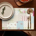 thumbnail image 4 of Pioneer Flower Floral Print Pattern Summer Placemats Table Placemats Set Of 6-Linen Kitchen Washable Placemats Table Mats 12x18 Inch Non-Slip Heat Resistant, 4 of 5