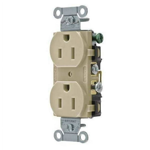 Bryant Receptacle,Ivory,15A,Nylon,2 Poles CBRS15I