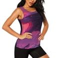 thumbnail image 2 of Fotbe Mystical Dragon Under Moon Blusas Sin Mangas para Mujer – Estilo Casual, Corte Suelto, Slim-Fit, Cuello Redondo Deportivo, Tops de Verano para Gimnasio y Yoga-Large, 2 of 7