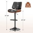 thumbnail image 4 of Set de 3 taburetes de bar REONEY ajustables de PU negro, 4 of 9