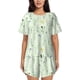 thumbnail image 1 of Balery Wildflower Watercolor 5 Conjunto de Pijama para Mujer con Estampado, Dos Piezas de Manga Corta y Shorts, Ropa de Dormir Suave con Cuello Redondo y Bolsillos-3X-Large, 1 of 6