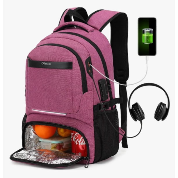 Mochila De Almuerzo Antirrobo Impermeable A Portátil 15,6i Diseño de la tela Oxford Modelo Violeta