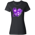 thumbnail image 3 of Inktastic Epilepsy Awareness Purple Ribbon Around Heart Women's T-Shirt, 3 of 5