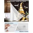 thumbnail image 3 of No Hook Cloth Fabric Shower Curtain with Snap in Liner, Yellow Gnomes Waterproof Shower Curtains Set with See Through Top Window, Sunflower Bee Brown Wood Abstract Art Bath Curtains Shower 48"x72", 3 of 6
