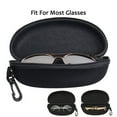 thumbnail image 5 of Homeya Sunglasses Case Hard Shell for Large Eyeglasses, Portable Travel Carry Clam with Clip Metal Zipper, Black, 5 of 8