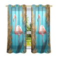 thumbnail image 6 of Yayeee Window Curtains Set of 2 for Living Room Light Filtering 63"x52", Pink Flamingo, 6 of 7