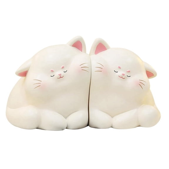 Cat Decorative Book Ends, Bookends to Hold Books,Resin Book Holder Stopper for Home Decor Bookshelf Desk