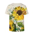 thumbnail image 4 of Gibobby Camisa moda Camisetas de verano de manga corta de talla grande para mujer, camisetas de entrenamiento informales con cuello en V, túnica Floral suelta, camisetas básicas（Verde， L), 4 of 5