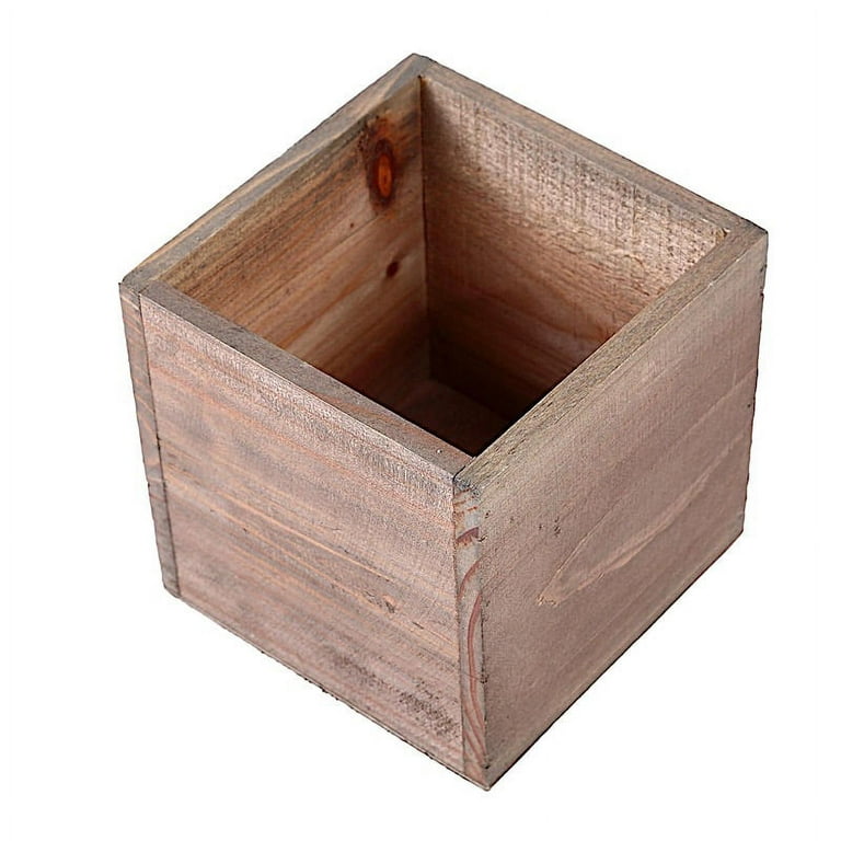 9 inches Natural Wood Rustic Square Planter Boxes Holders Centerpieces  Wedding