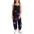 thumbnail image 5 of Taqqpue Girls Sleeveless Jumpsuit Spaghetti Strap Wide Leg Romper with Side Pockets Gradient Print Casual Summer Outfit Clothes for Girls Kids Size 5-16 Years, 5 of 10