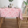 thumbnail image 6 of Rectangle Tablecloth with Wave Lace 60x84 Inch, Soft Pink Floral Rectangular Table Cloth Comfortable Tabletop Cover Outdoor Tablecloth for Restaurant, Picnic, Indoor and Outdoor Dining, 6 of 8