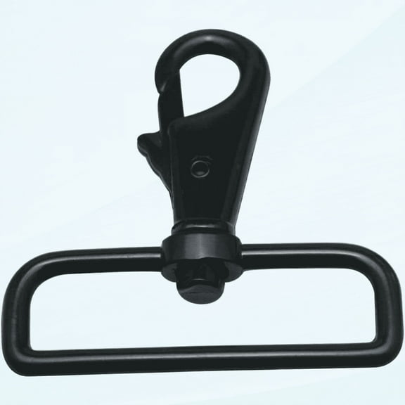 Black 2" Inner Diameter Right AngleShrimp Head Buckle Lobster Clasps Swivel Snap Hooks Pack of 4