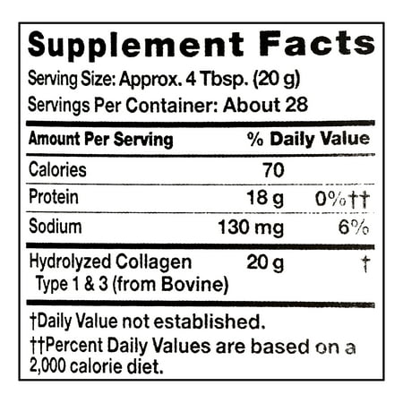 Equate Grass Fed Hydrolyzed Bovin Collagen Peptides Type 1 & 3 Dietary Supplement, Powder Form, Unflavored, 20 oz