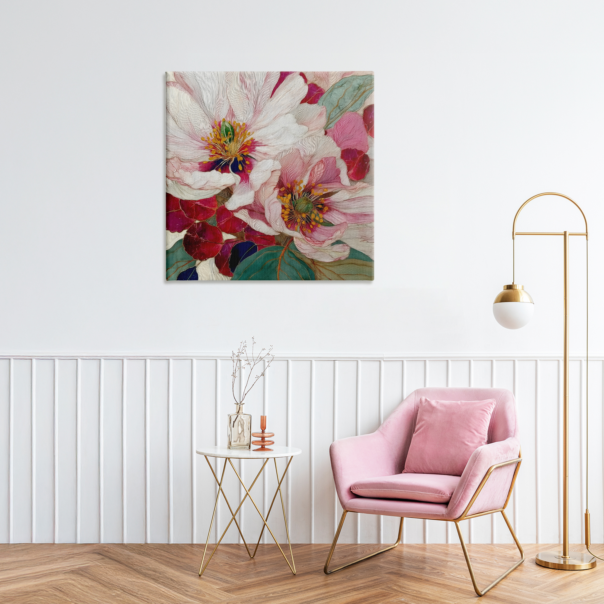 Cimarron Flowers Ornate Details Canvas Wall Art, design by Annabelle Hall