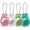 Clear Pink + Clear + Clear Green + Clear Blue, variant on YUNOVA 4 Pack IPX8 Waterproof AirTag Keychain Holder, Anti-Theft Lockable AirTag Case Compatible with AirTag, Shockproof PC Cover with Steel Cable for Keys Luggage Pets
