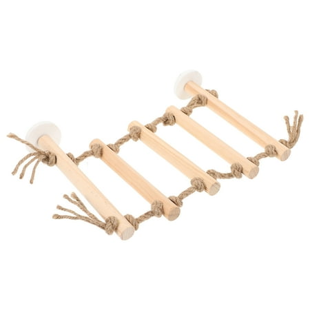 Tineasur Parrot Climbing Ladder Made of Durable Wood with Safety Anti Slip Steps Beige Finish
