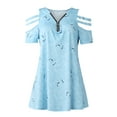 thumbnail image 2 of Innerwin T-Shirt Manches Courtes Hauts d'Été Col en V Ample Bleu P, 2 of 6