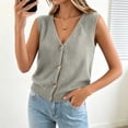 thumbnail image 6 of Wyongtao Womens Sweater Vest Knitted V Neck Sleeveless Button Down Cardigan Lightweight Casual Trendy Fall Clothes (L, Army Green), 6 of 7
