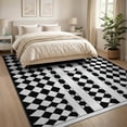 thumbnail image 3 of ODIKA 8'x10' Washable Area Rug Durable, Non-Slip Grid Race Checkered Checkerboard Bold Car Classroom Checker Funky for Living Room, Under Sectional, Family, 3 of 7