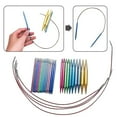 thumbnail image 3 of Aluminum Circular Knitting Needles Set Interchangeable Crochet Hooks Weaving Yarn Knitting Craft Tools Accessories Kit Needle, 3 of 6