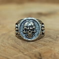 thumbnail image 3 of Plain silver skeleton Ring, 925 Sterling Silver Ring, gift for him, Skull face ring, Shining Silver Ring, Evil ring, Halloween Gift for Him, 3 of 3