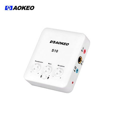 Aokeo S-10 External USB Sound Card with Free Drive Design for Singing, Recording, Music