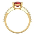 thumbnail image 4 of 3.96ct cushion cut red natural garnet 18k yellow gold Bridal Wedding Engagement Promise Anniversary Ring for Women size 9.75, 4 of 7