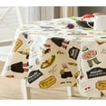 thumbnail image 5 of Ivory Italian Bistro Chef 60 x 84 inch Oval Vinyl Holiday Tablecloth with Flannel Backing, 5 of 7
