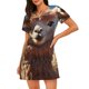 thumbnail image 1 of Easygdp Fluffy Alpaca Mountain Meadow Camisón de manga corta para mujer, informal, estampado, 1 of 6