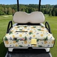 thumbnail image 2 of Pzuqiu Pineapple Floral Print Golf Cart Seat Cover 4 Front Pockets Golf Cart Bench Seat Covers, Anti-slip, Suitable for Outdoor, 2 of 9