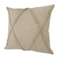 thumbnail image 5 of Woven Paths Sara 20" x 20" Taupe Shag Diamond Cotton Adult Decorative Throw Pillow, 5 of 9