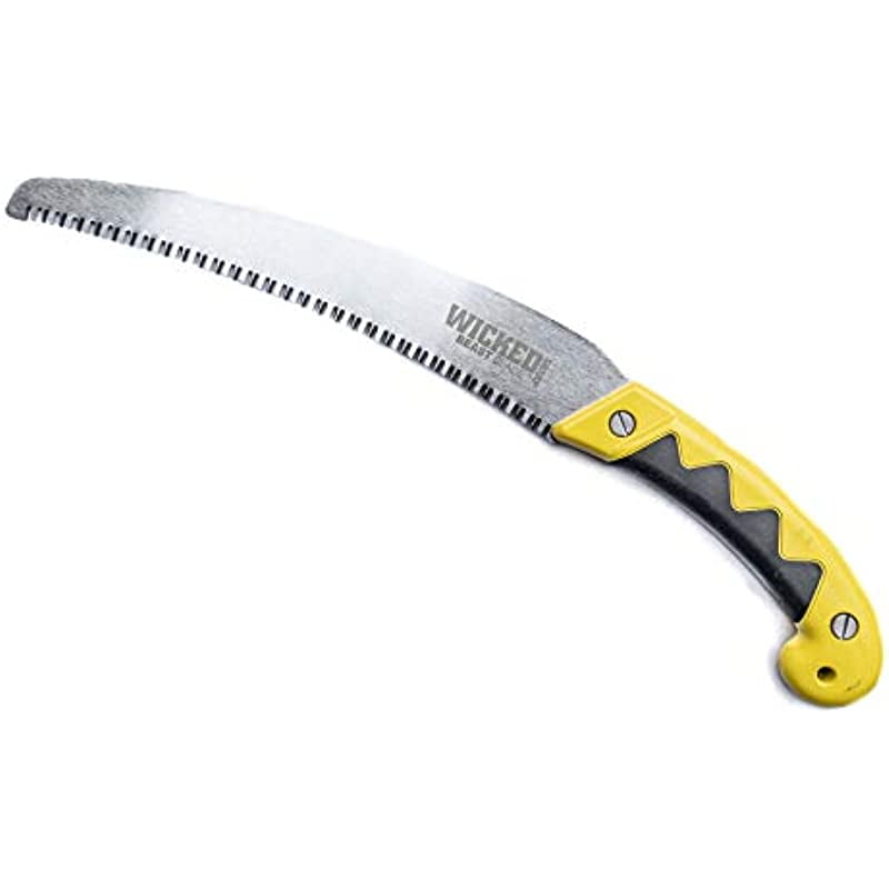 WICKED TREE GEAR WTG021 Wicked Tough Beast Large Curved Blade Hand Saw with Sheath, Silver