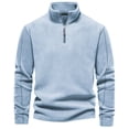 thumbnail image 1 of WOLLED Men's Stretch Fleece Sweatshirt Stand Collar Half-Zip Mobility Comfort Fit, 1 of 9