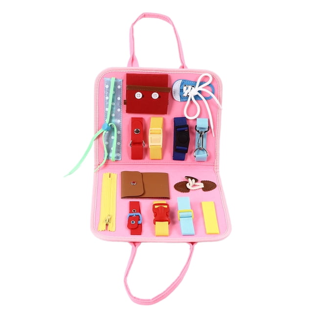 Tablero de aprendizaje para vestirse, tablero sensorial Montessori, juguetes, tablero sensorial portátil, tablero de fieltro Montessori, aspecto llamativo