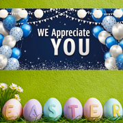 Decorative Design Appreciation Banner Polyester Material WE Gratitude Banner Appreciation Balloons for Employee Recognition Event Indoor Decoration Ceremony