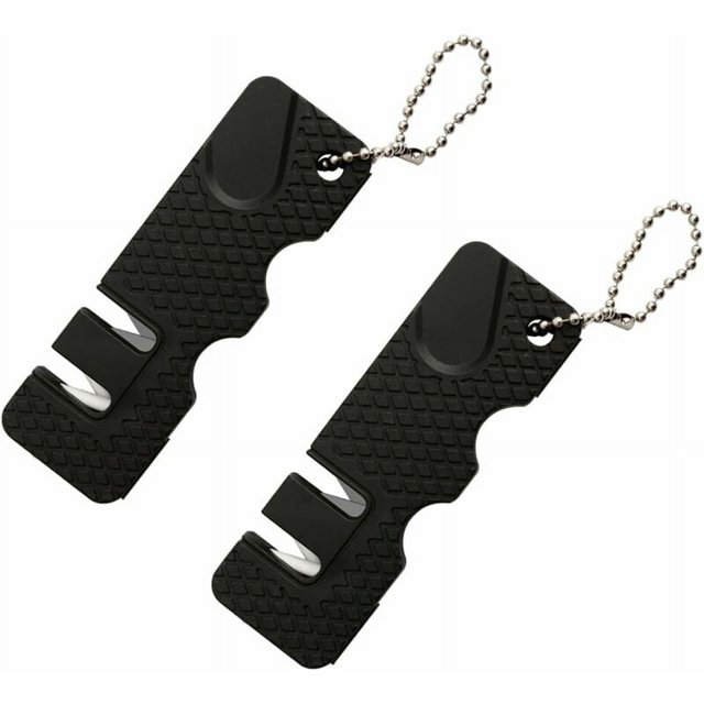 2 piezas mini afilador de cuchillos piedra afilador de cuchillos herramientas al aire libre cocina multifunción portátil mini piedra de afilar para viajes al aire libre (negro) 3X9 cm, Versailles