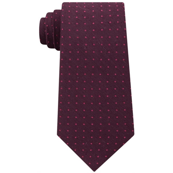 Calvin Klein Mens Tonal Dot Self-tied Necktie, Red, One Size