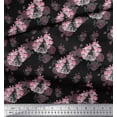 thumbnail image 2 of Soimoi Black Rayon Crepe Fabric Cage & Roses Floral Print Sewing Fabric Yard 46 Inch Wide, 2 of 6