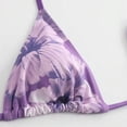 thumbnail image 4 of Stamzod Womens 3Pcs Swimsuits Floral Halter Triangle Bikini Top Tie Side Bottom with Long Sheer Cover Up Skirt Purple E S, 4 of 9
