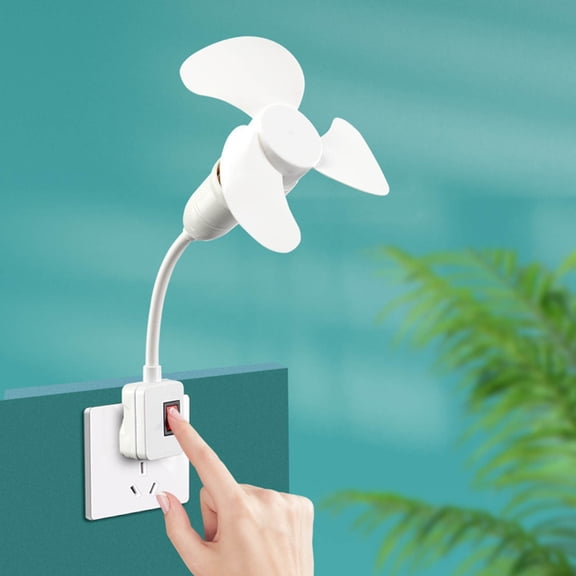 Socket Fan with Plug Adapter, Silent Desktop Fan, Flexible Gooseneck Mini Fan for Kitchen Bathroom Bedroom Dormitory, Energy Saving