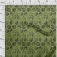 thumbnail image 2 of oneOone Silk Tabby Olive Green Fabric Geometric|Leaves & Floral Block Diy Clothing Quilting Fabric Print Fabric By Yard 42 Inch Wide, 2 of 4