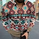 thumbnail image 1 of Camisas de moda social para hombres camisas casuales con cuello vuelto blusas de manga larga con estampado étnico azteca, 1 of 6