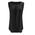 thumbnail image 6 of WAYUTE Tank Tops for Women Summer Vest Loose Pleated Square Neck Sleeveless Solid Color Curved Hem Loose Large Size Blouse Top, 6 of 6