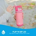 thumbnail image 6 of ALPINE Flip 'N Sip Kids Insulated Water Bottle With Straw - 16oz Kids Water Bottle - Flamingo Pink, 6 of 8